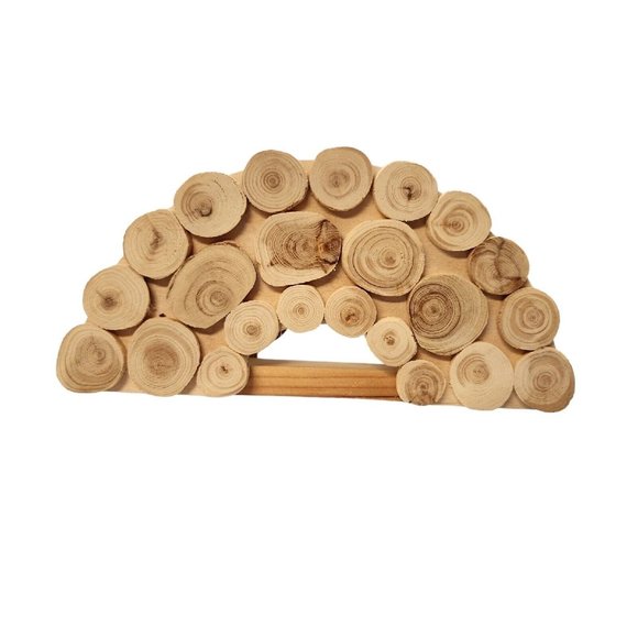 Vintage Scandinavian Handmade Natural Wooden Napkin Letter Holder Cabin Lodge - Picture 3 of 6